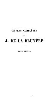 Cover of: Oeuvres complètes. by Jean de La Bruyère