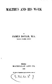 Cover of: Malthus and his work. by James Bonar