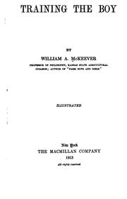 Cover of: Training the boy by McKeever, William A.