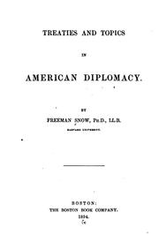 Cover of: Treaties and topics in American diplomacy.