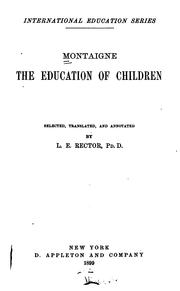 Cover of: The education of children