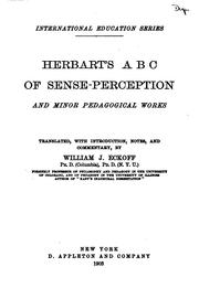 Cover of: Herbart's ABC of sense-perception, and minor pedagogical works