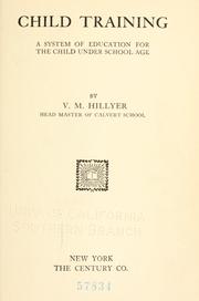 Cover of: Child training by V. M. Hillyer
