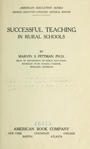 Cover of: Successful teaching in rural schools by Marvin Summers Pittman