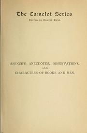Cover of: Spence's "Anecdotes, observations, and characters of books and men."