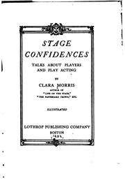 Cover of: Stage confidences by Morris, Clara
