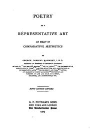 Cover of: Poetry as a representative art by George Lansing Raymond