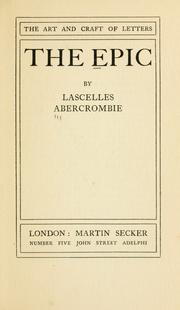 Cover of: The epic by Lascelles Abercrombie