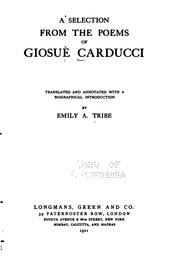 Cover of: A selection from the poems of Giosue Carducci