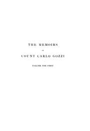 Cover of: The memoirs of Count Carlo Gozzi