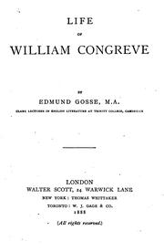 Cover of: Life of William Congreve by Edmund Gosse