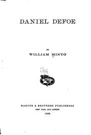 Cover of: Daniel Defoe by William Minto