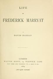 Cover of: Life of Frederick Marryat by David Hannay