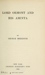 Cover of: Lord Ormont and his Aminta by George Meredith