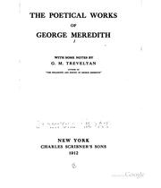 Cover of: The poetical works of George Meredith: with some notes