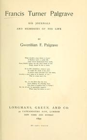 Cover of: Francis Turner Palgrave by Francis Turner Palgrave