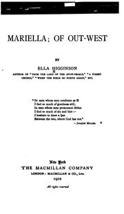 Cover of: Mariella; of out-west by Ella Higginson