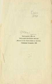 Cover of: Speeches of William Jennings Bryan by William Jennings Bryan