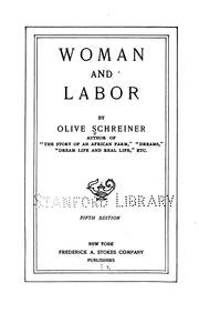 Cover of: Woman and labor by Olive Schreiner