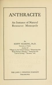 Cover of: Anthracite; an instance of natural resource monopoly