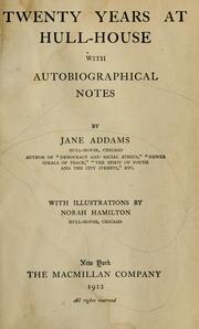 Cover of: Twenty years at Hull-House by Jane Addams