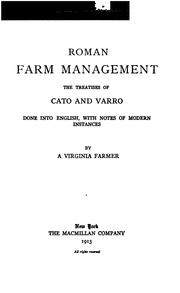 Cover of: Roman farm management by Cato the Elder