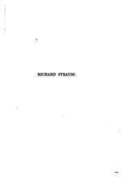 Cover of: Richard Strauss, the man and his works