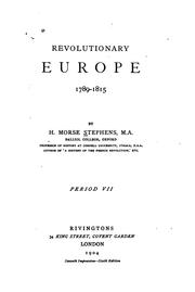 Cover of: Revolutionary Europe, 1789-1815