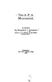 Cover of: The A.P.A. movement: a sketch.