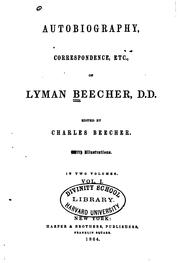 Cover of: Autobiography, correspondence, etc., of Lyman Beecher, D.D