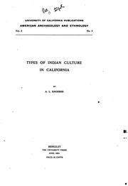 Cover of: Types of Indian culture in California