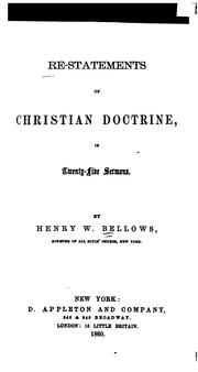 Cover of: Re-statements of Christian doctrine, in twenty-five sermons