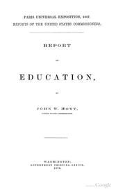 Cover of: Report on education by John Wesley Hoyt