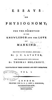 Physiognomische Fragmente zur Beförderung der Menschenkenntnis und Menschenliebe by Johann Caspar Lavater