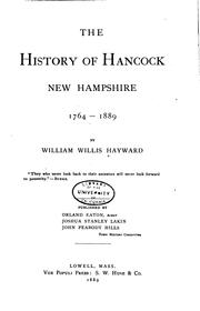 Cover of: The history of Hancock, New Hampshire, 1764-1889 | 