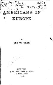 Cover of: Americans in Europe by George Monroe Royce