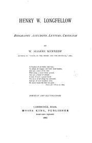 Cover of: Henry W. Longfellow by Kennedy, William Sloane
