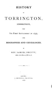 Cover of: History of Torrington, Connecticut by Samuel Orcutt