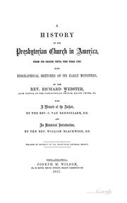 Cover of: A history of the Presbyterian church in America from its origin until the year 1760: with biographical sketches of its early ministers