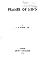 Cover of: Frames of mind
