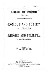 Cover of: Romeus and Iuliet by Arthur Brooke