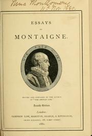 Cover of: Essays by Michel de Montaigne