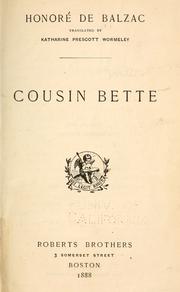 Cover of: Cousin Bette by Honoré de Balzac