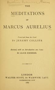 Cover of: The meditations of Marcus Aurelius