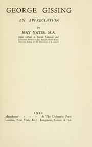 Cover of: George Gissing by May Yates