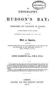Cover of: The geography of Hudson's Bay by William Coats