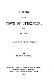 History of the town of Uttoxeter by Francis Redfern