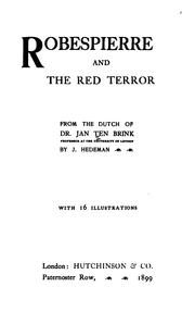 Cover of: Robespierre and the Red Terror