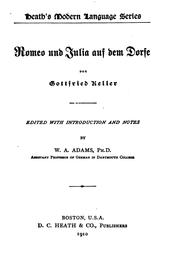 Cover of: Romeo und Julia auf dem Dorfe by Gottfried Keller