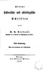 Cover of: Kleine historische und philologische Schriften